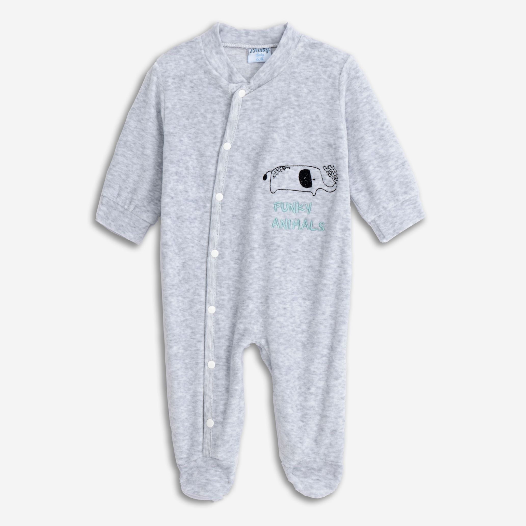 φορμακι μακρυμανικο βελουτε αγορι ανοιχτο γκρι μελανζε