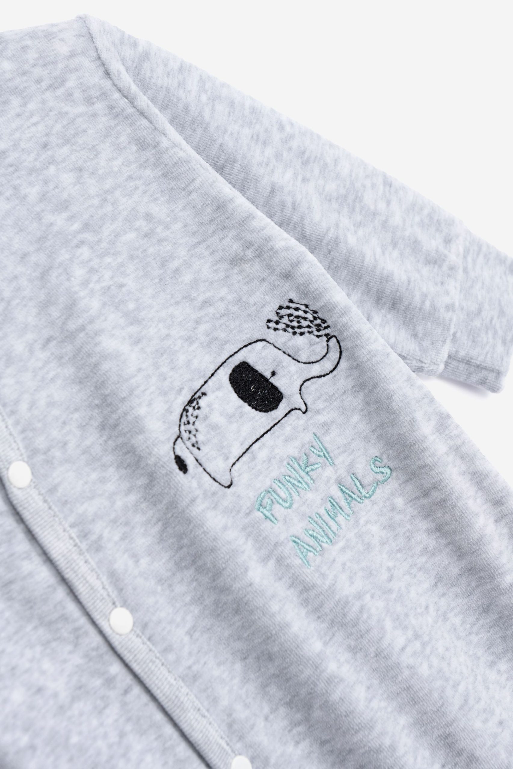 φορμακι μακρυμανικο βελουτε αγορι ανοιχτο γκρι μελανζε - Image 2