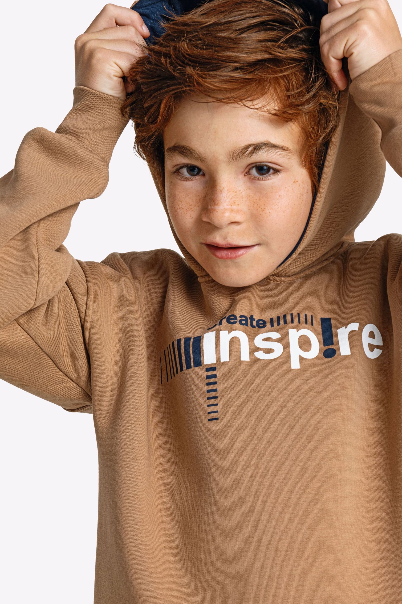 φορμα φουτερ κουκουλα  αγορι καπουτσινο/μπλε - Image 2