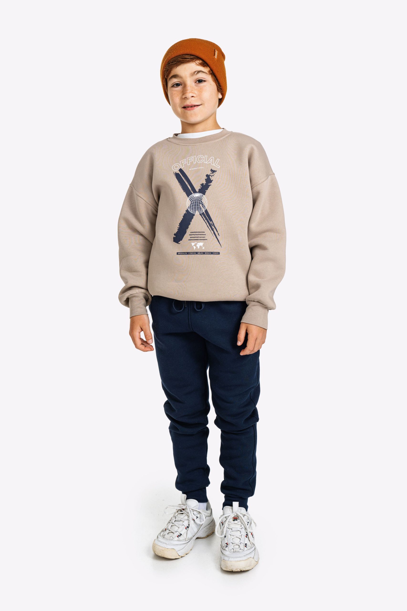 φορμα φουτερ  αγορι ανοιχτο ελεφαντι/μπλε