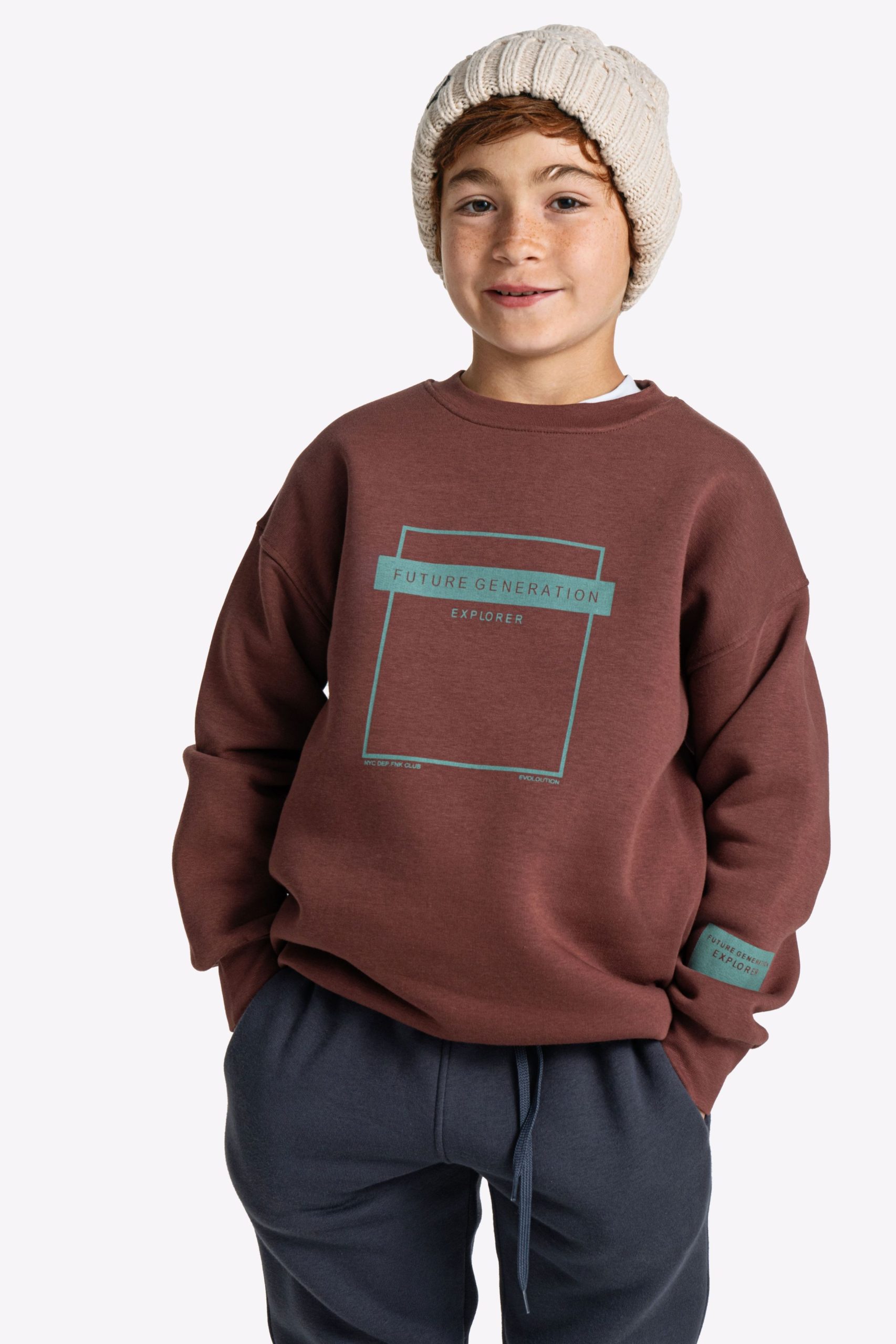 φορμα φουτερ  αγορι μπορντω/μπλε