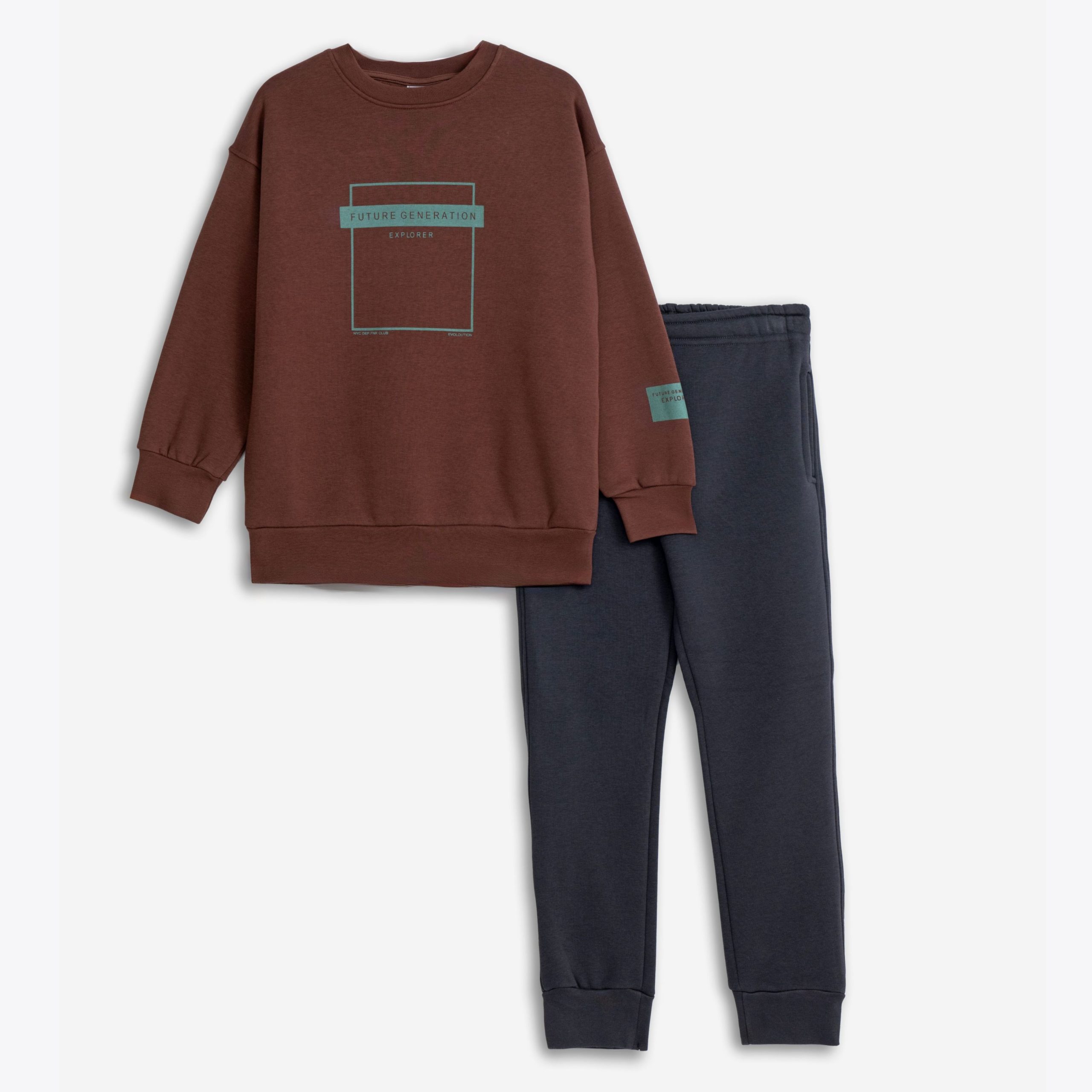 φορμα φουτερ  αγορι μπορντω/μπλε - Image 3