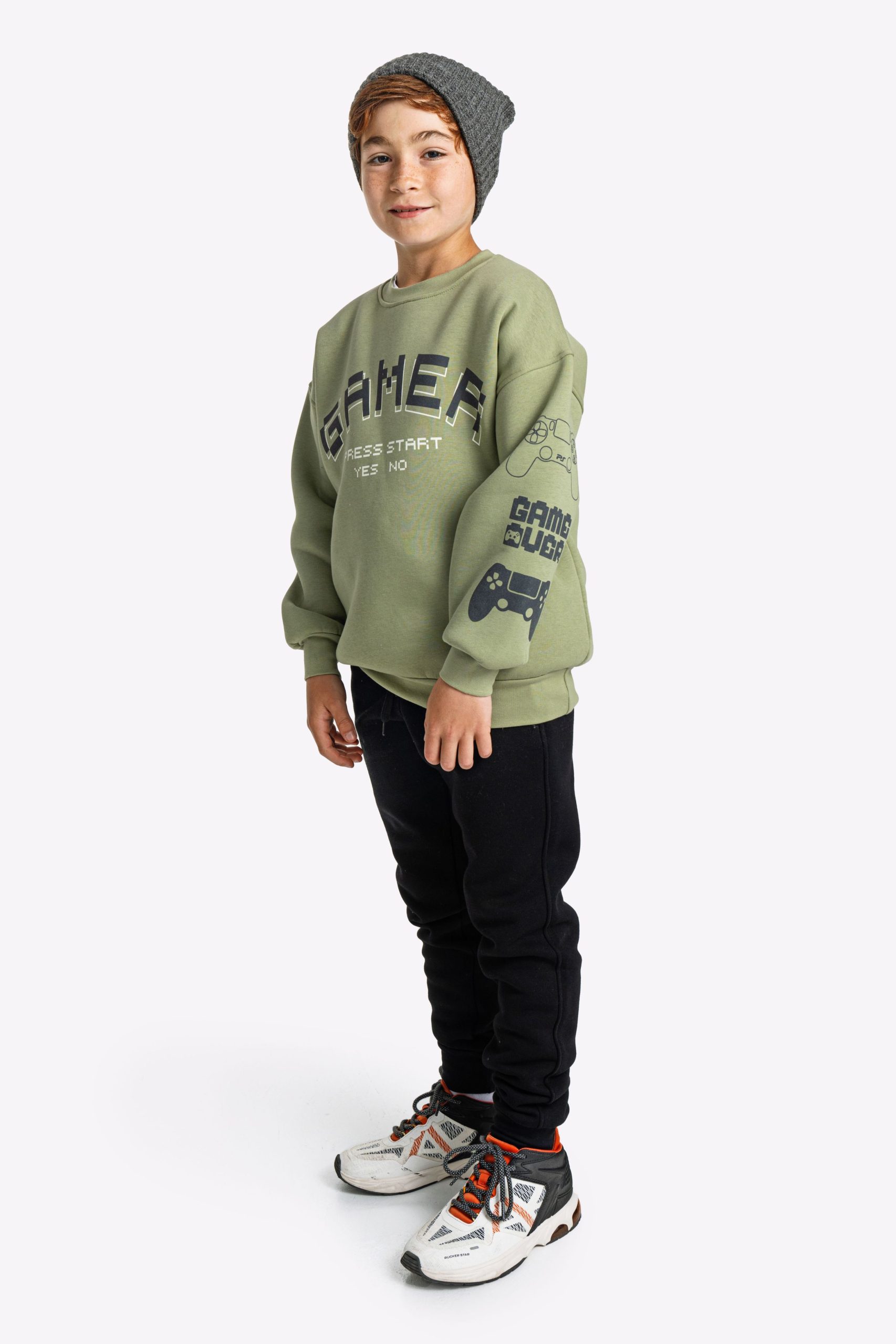 φορμα φουτερ  αγορι ανοιχτο λαδι/μαυρο