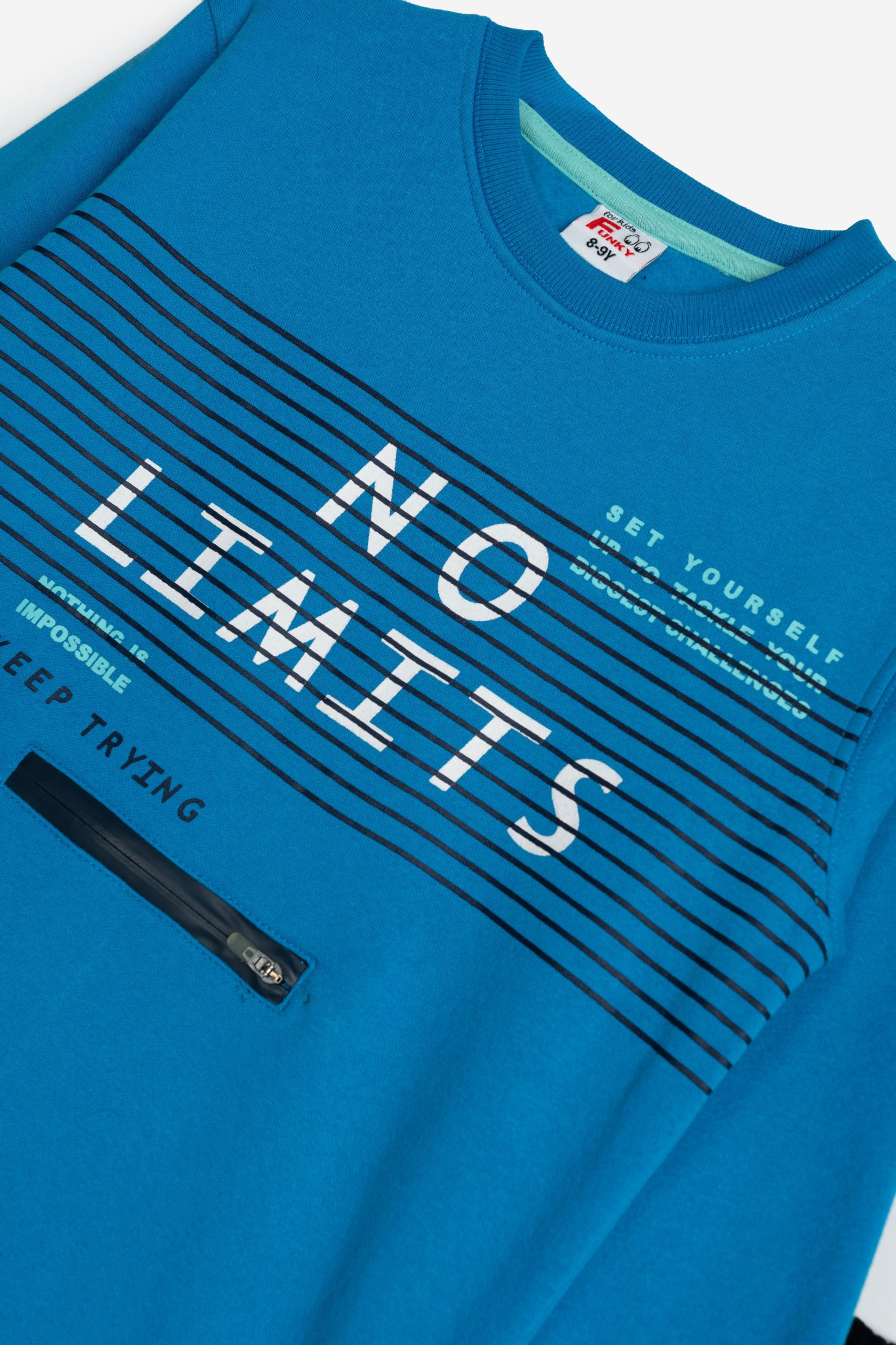 φορμα φουτερ αχνουδιαστη  αγορι κυανο/μαυρο - Image 2