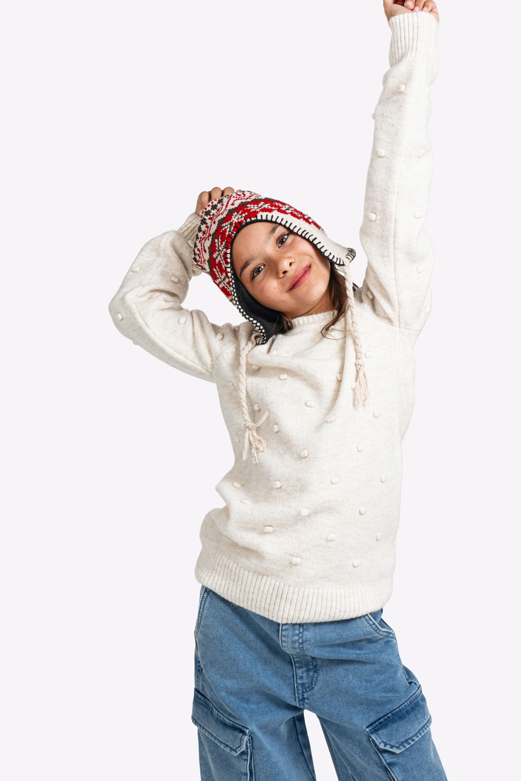 μπλουζοφορεμα πλεκτο  κοριτσι εκρου