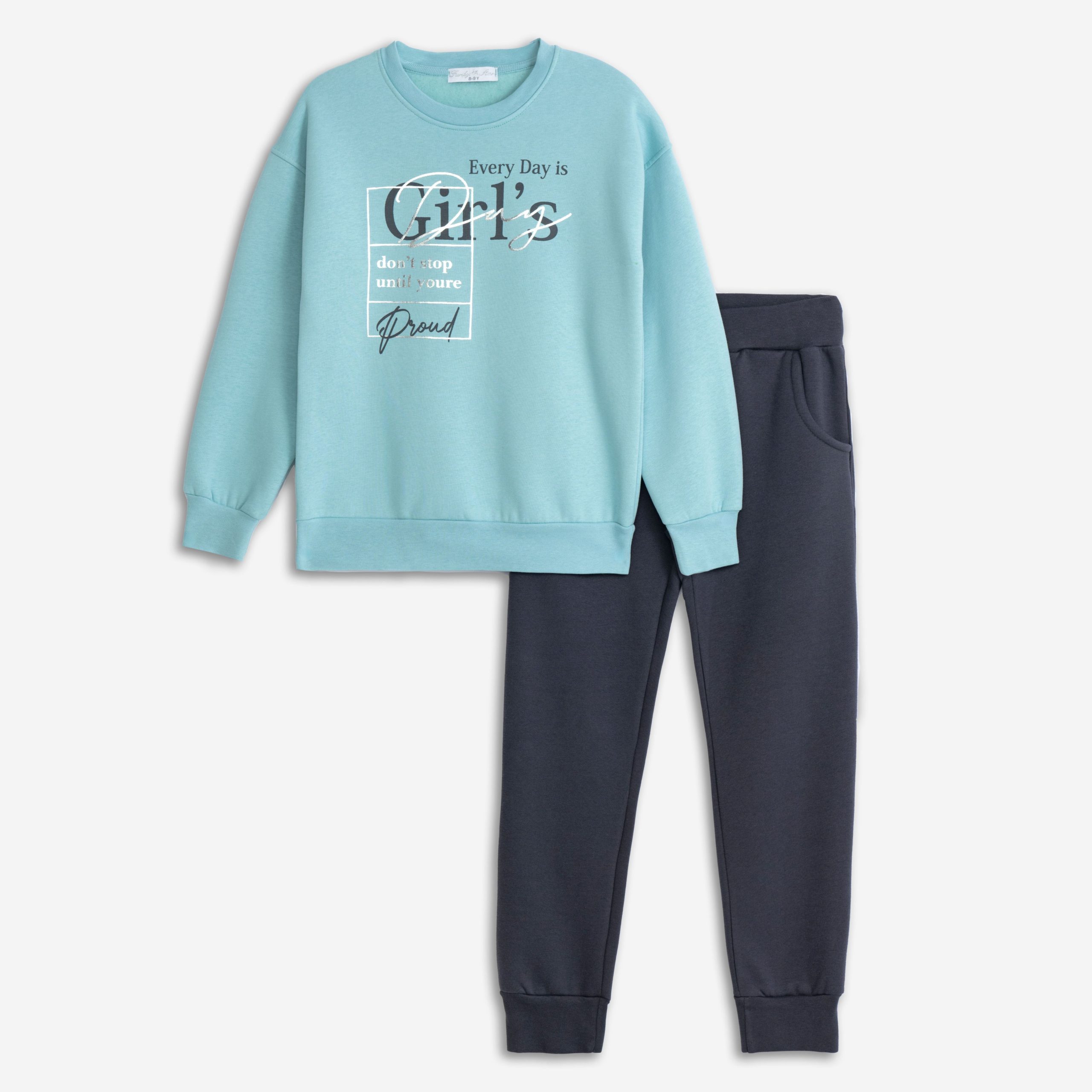 φορμα φουτερ  κοριτσι waterfall/ανθρακι - Image 2