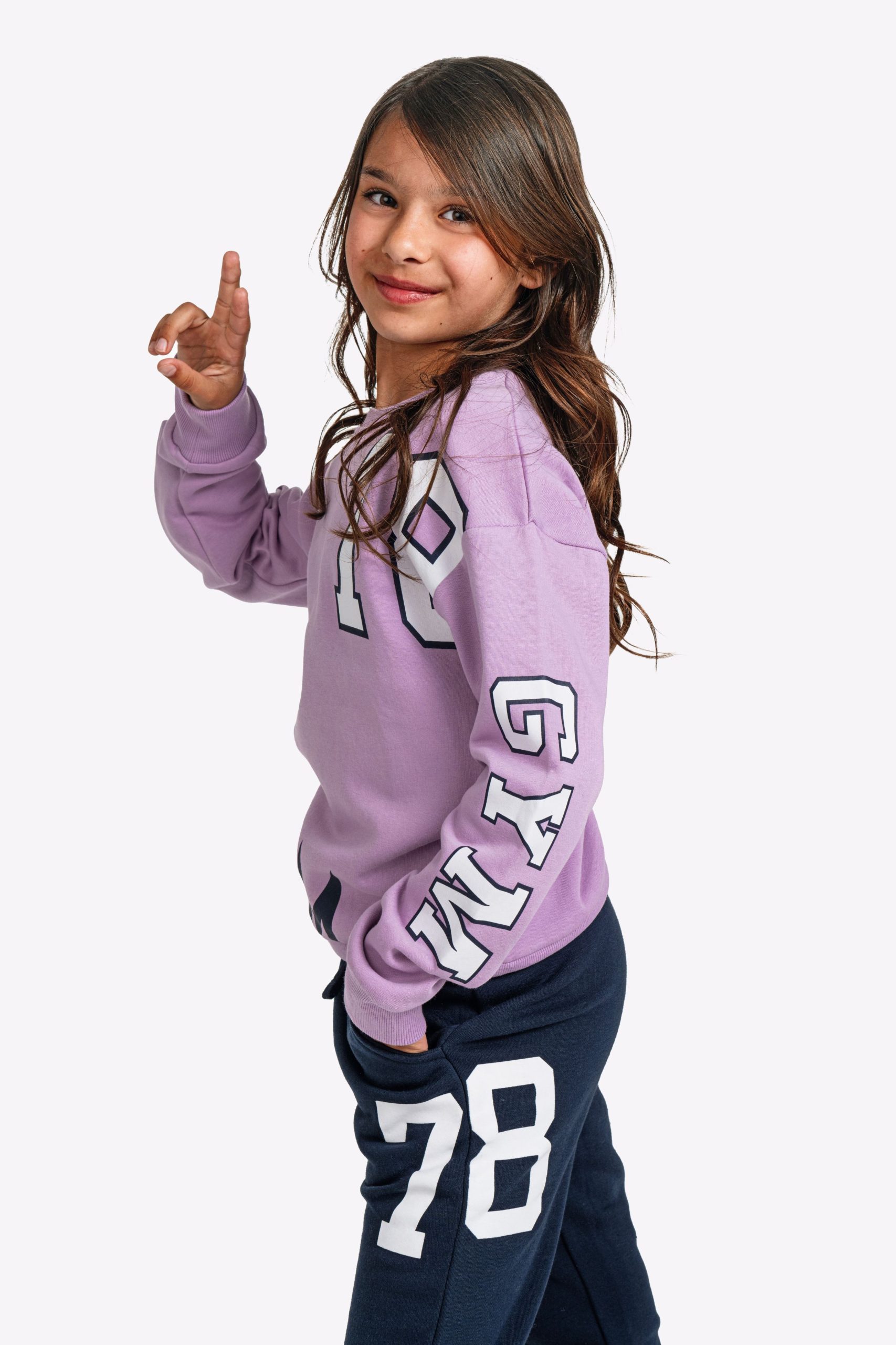 φορμα φουτερ  κοριτσι λιλα/μπλε - Image 2