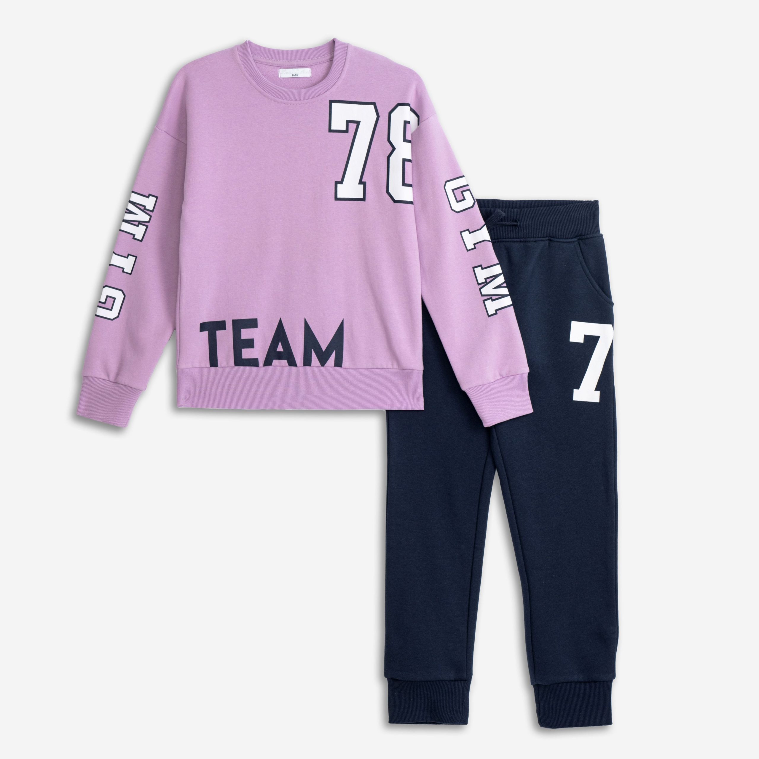 φορμα φουτερ  κοριτσι λιλα/μπλε - Image 3