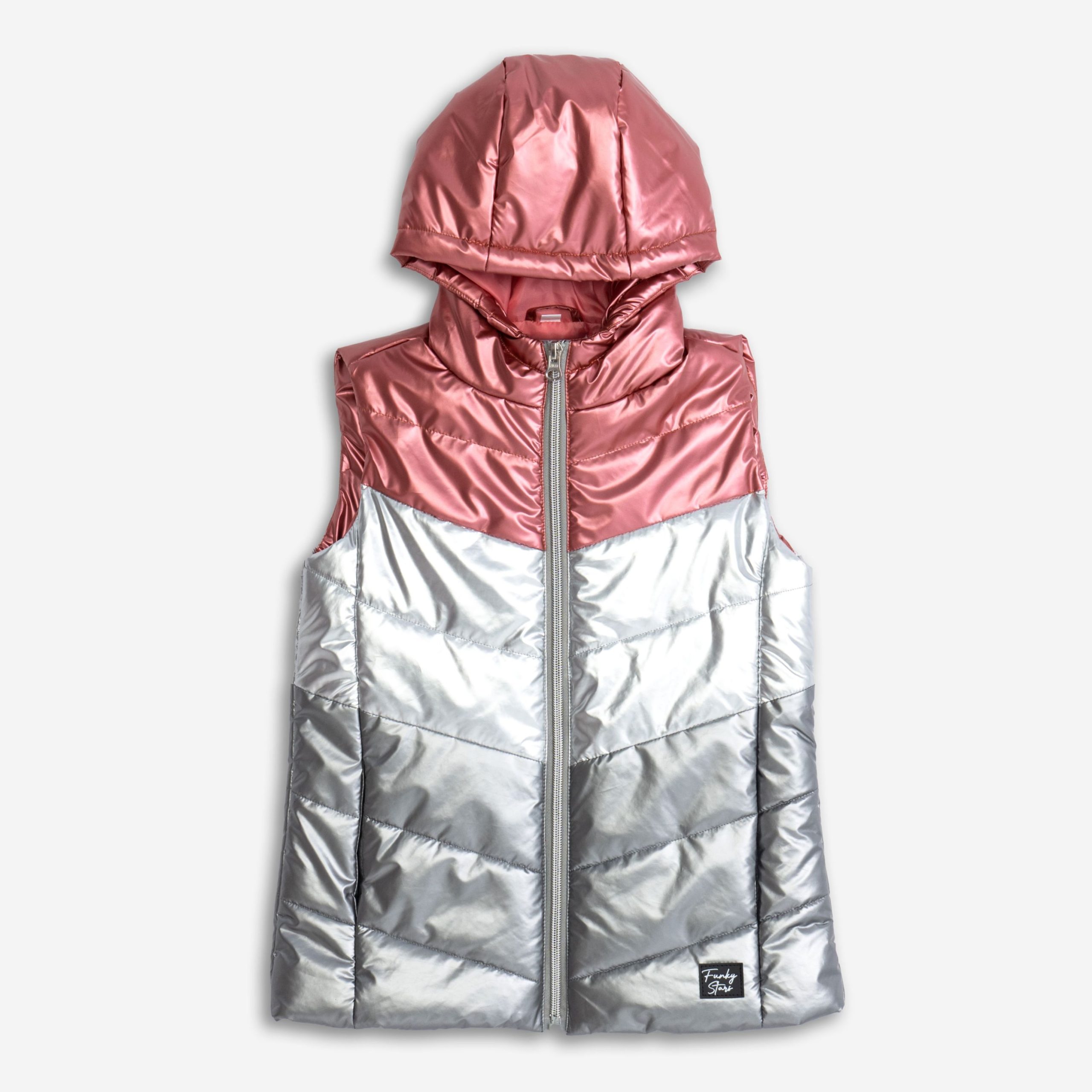 τζακετ αμανικο  κοριτσι γυαλιστερο γκρι-ασημι-φλαμινγκο - Image 3