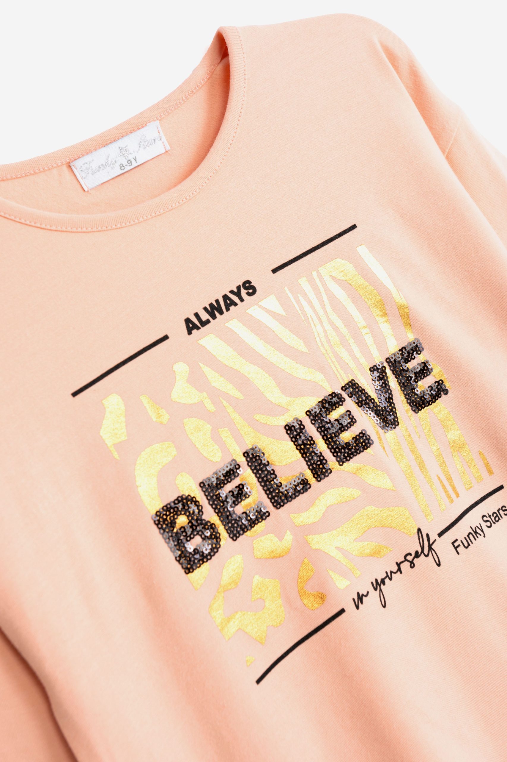 μπλουζοφορεμα+κολαν  κοριτσι σομον/μαυρο - Image 3