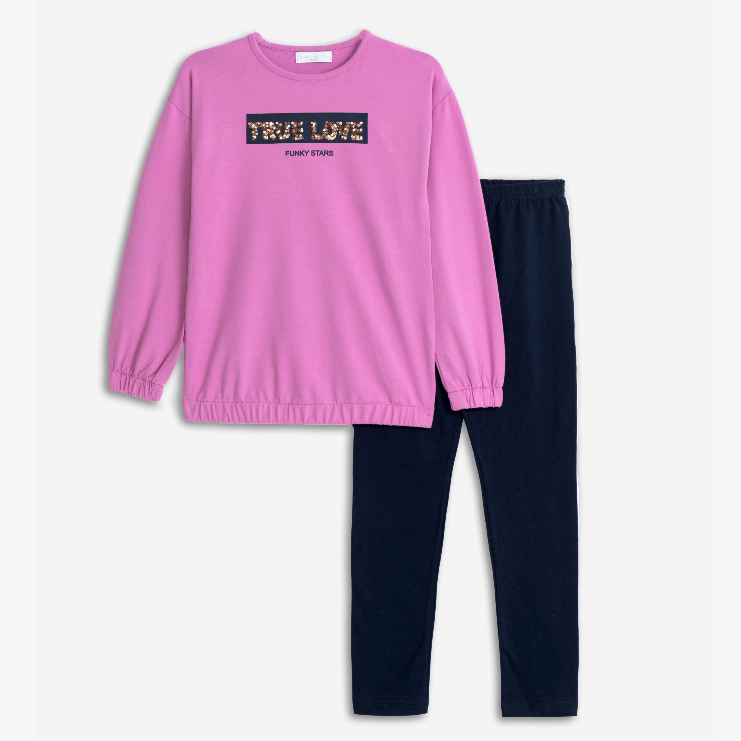 μπλουζοφορεμα+κολαν  κοριτσι barbie pink/μπλε - Image 3