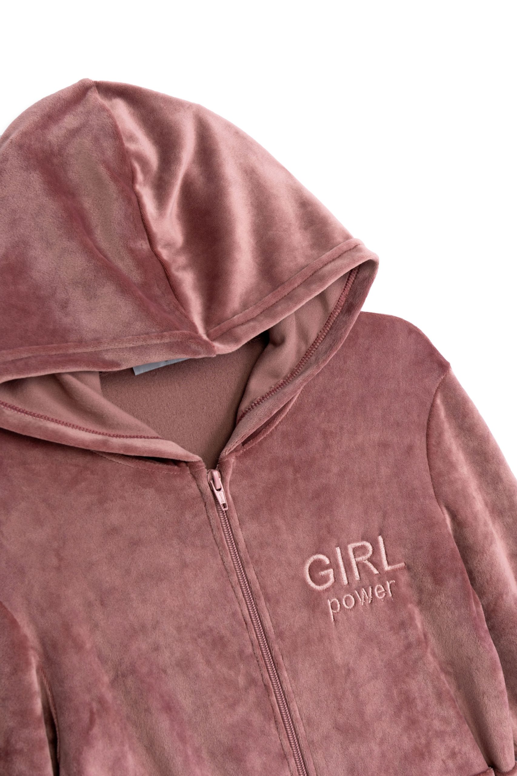 ολοσωμη φορμα βελουτε  κοριτσι σκουρο ροζ - Image 2