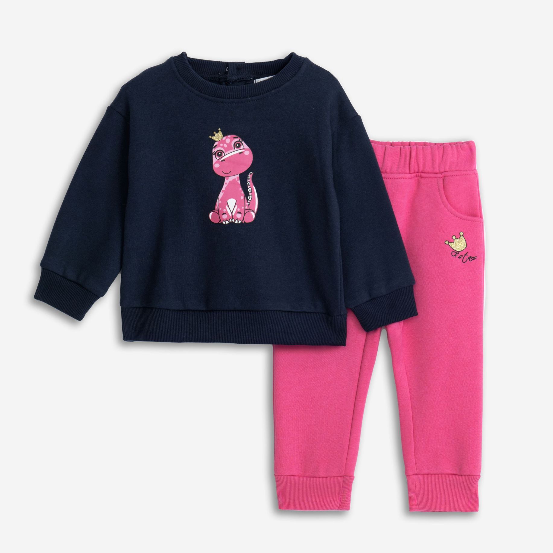 φορμα φουτερ εισαγ. μηνων κοριτσι οε μπλε/τσιχλοφουσκα