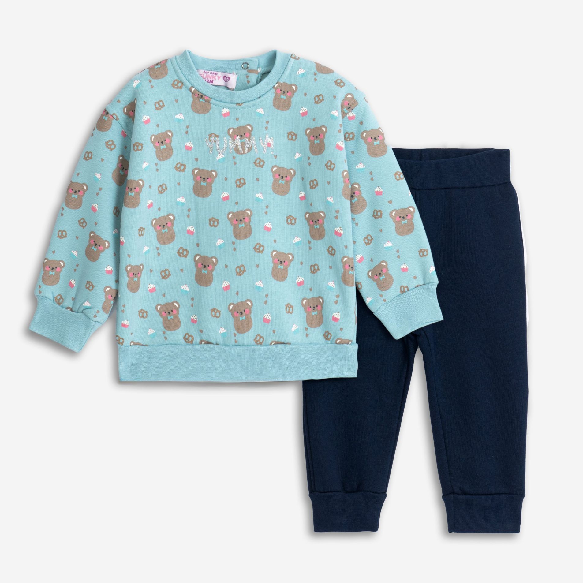 φορμα φουτερ εισαγ. μηνων κοριτσι οε φυστικι allover/μπλε