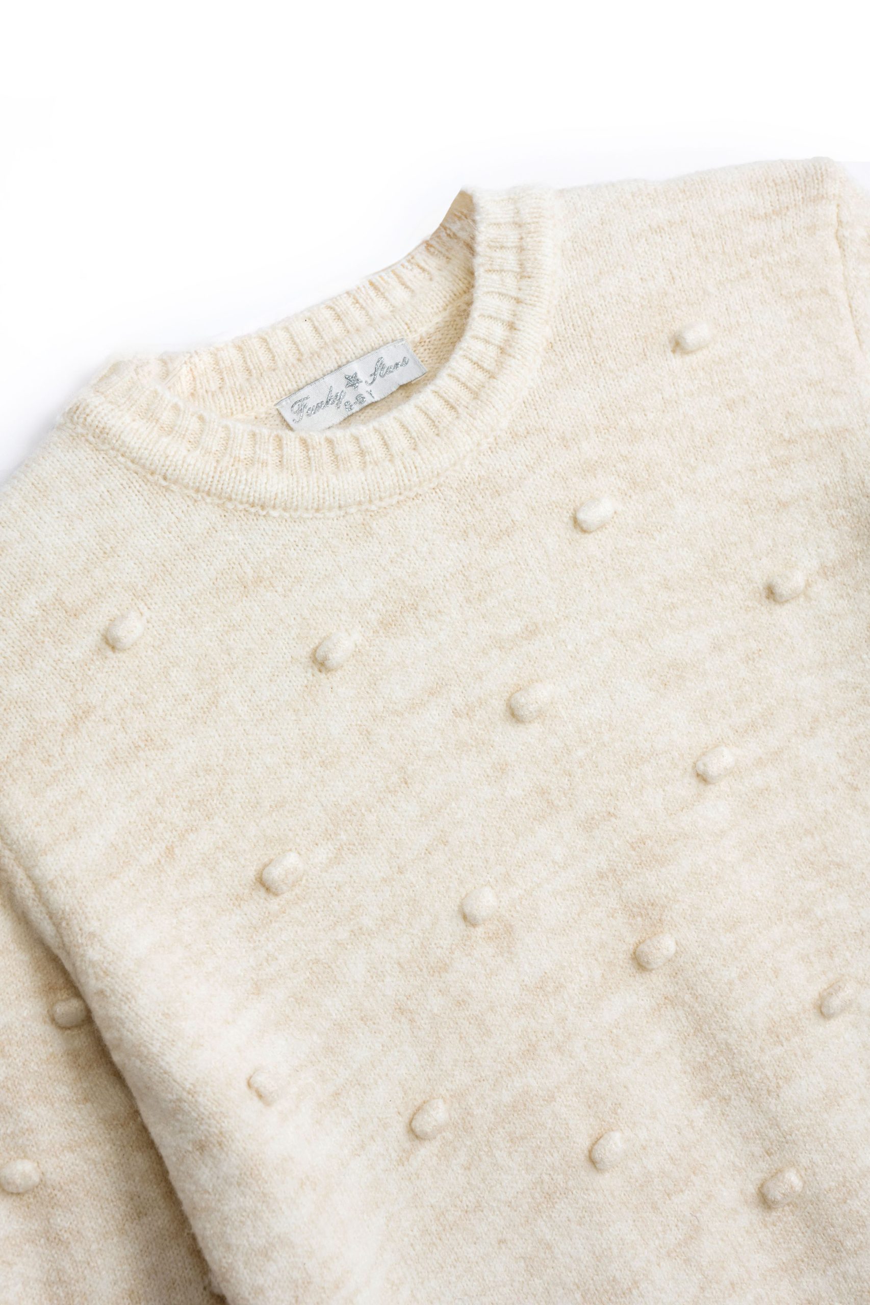 μπλουζοφορεμα πλεκτο  κοριτσι εκρου - Image 3