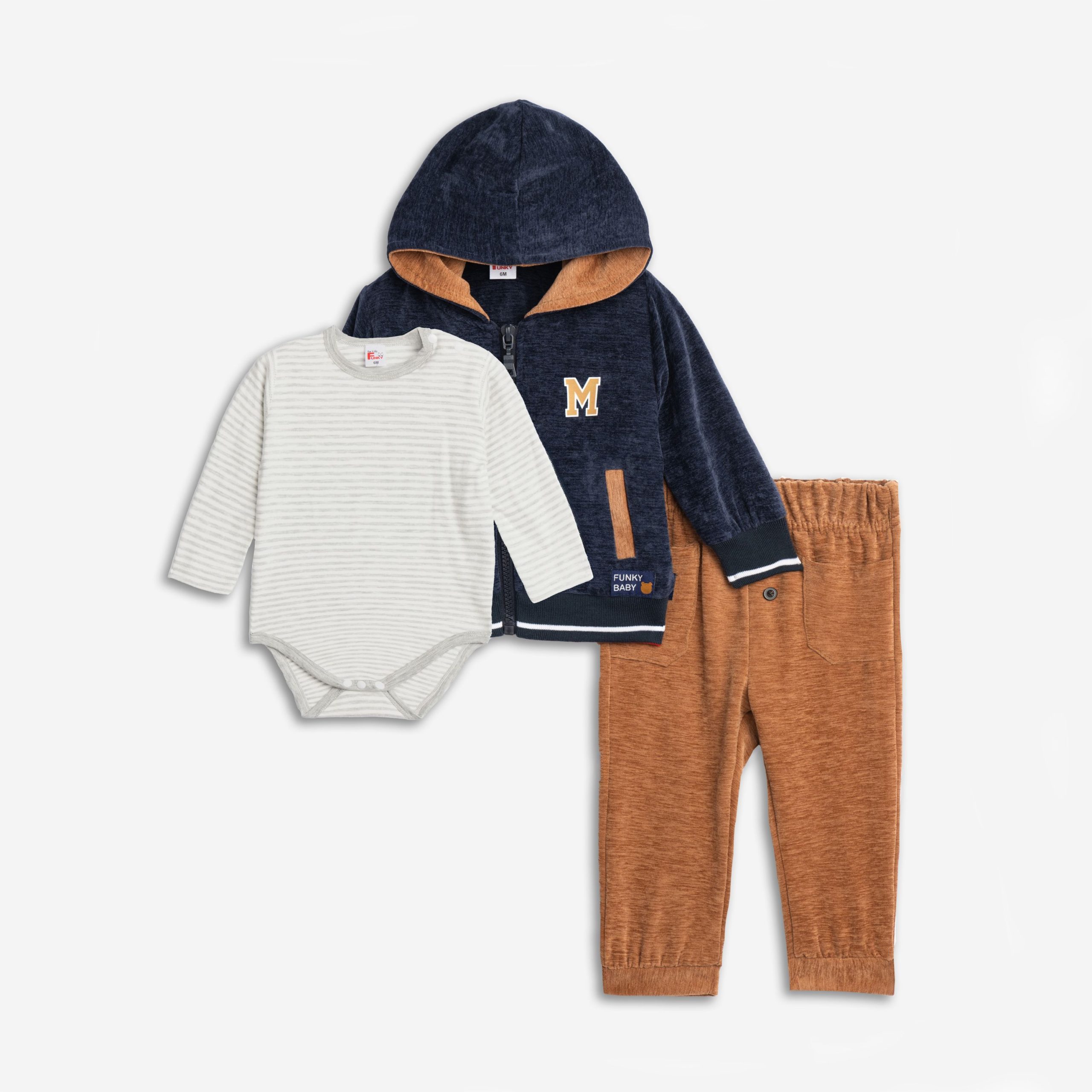 Σετ 3τμχ ζακέτα+κορμάκι+παντελόνι βρεφανάπτυξη αγόρι