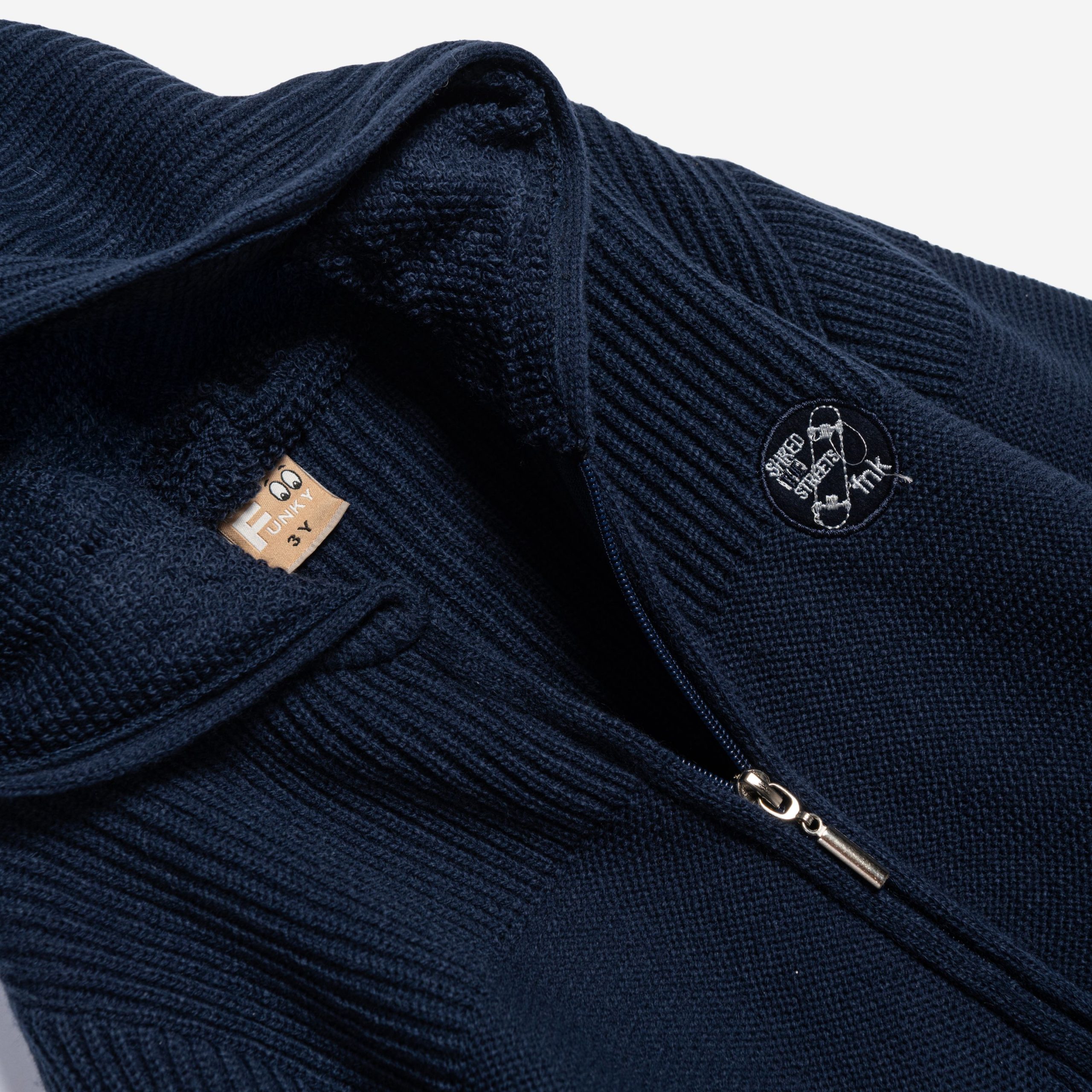 Ζακέτα πλεκτή μπλέ - Image 2