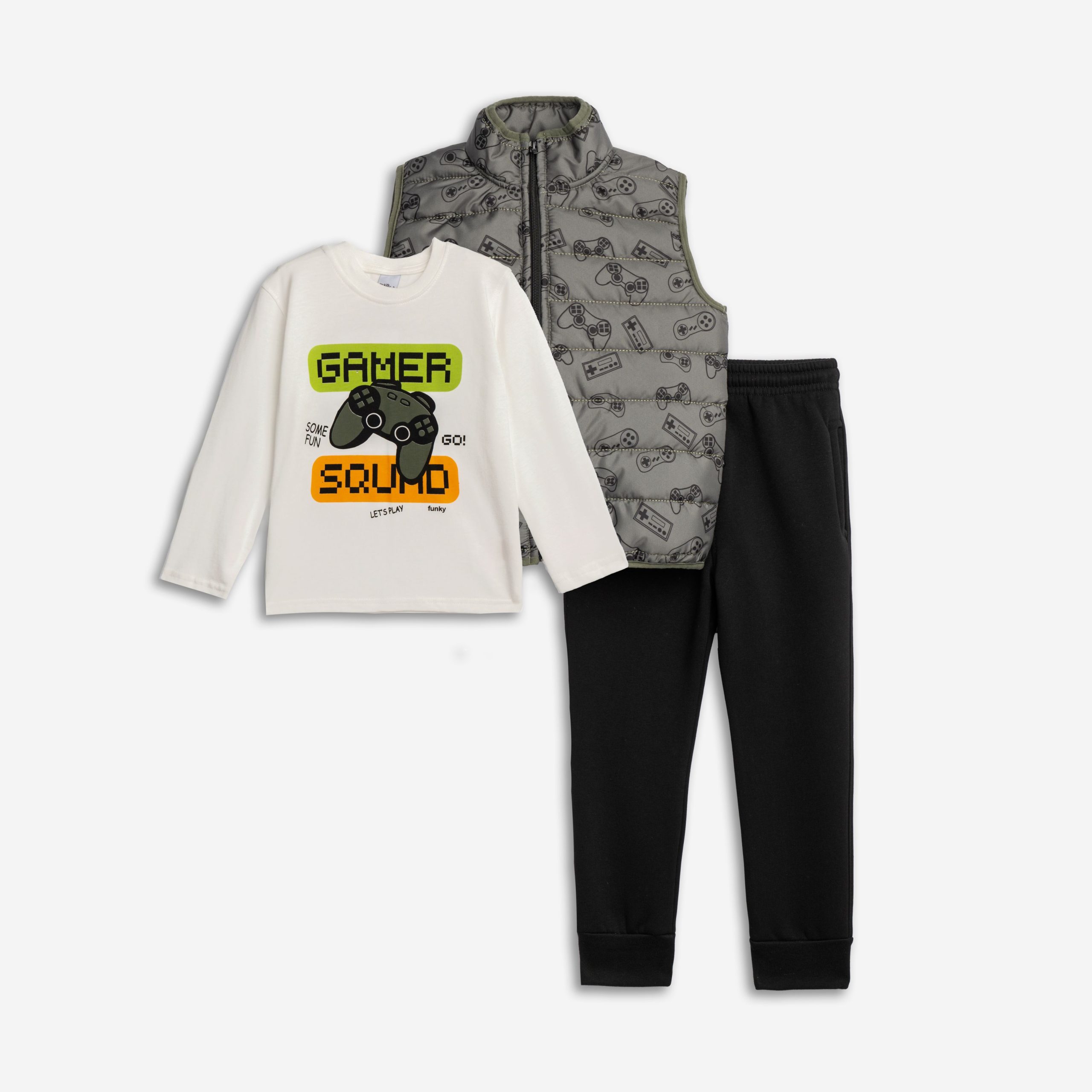 Σετ 3 τμχ τζάκετ αμάνικο αγόρι