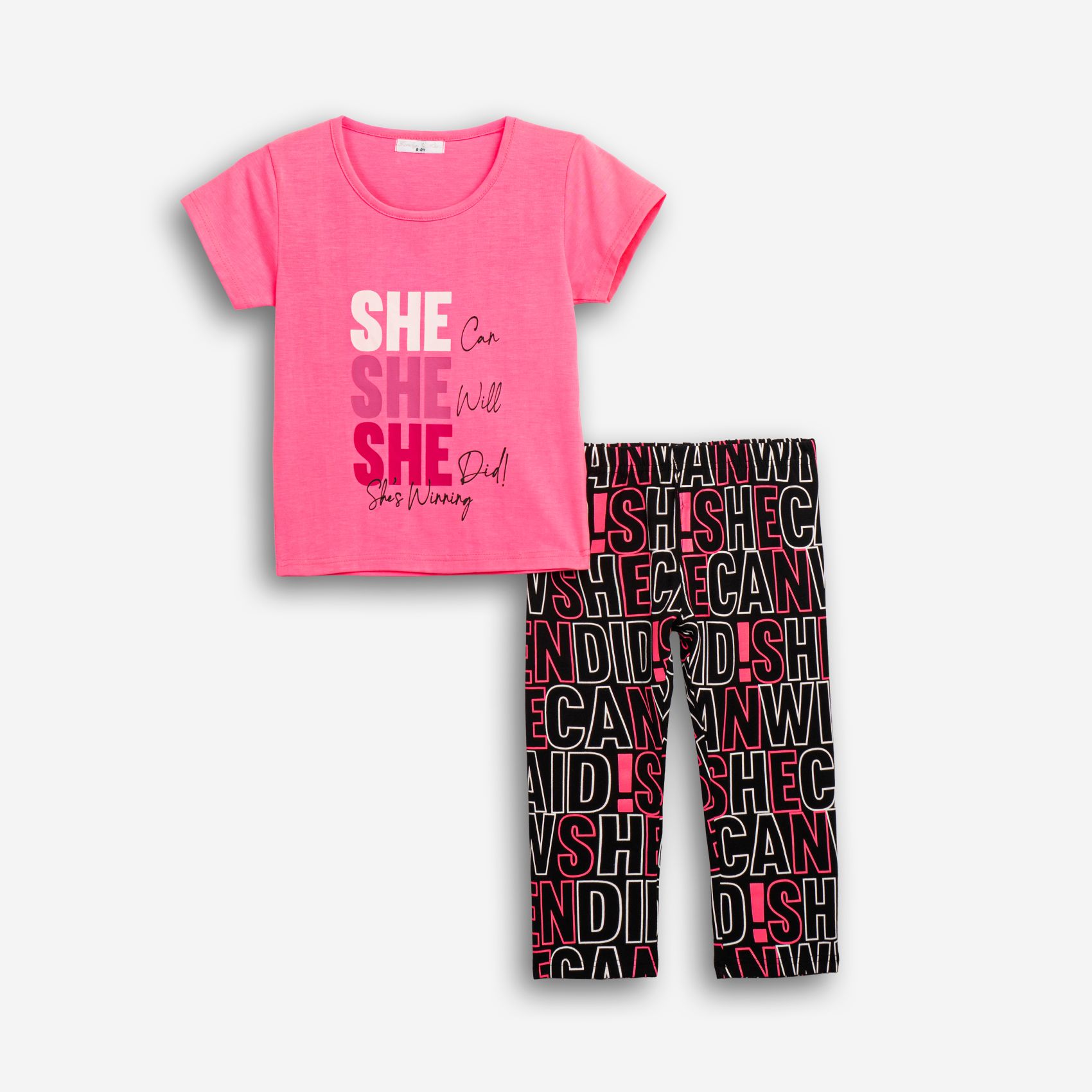 Σετ μπλούζα+κολάν κάπρι μεγάλο κορίτσι