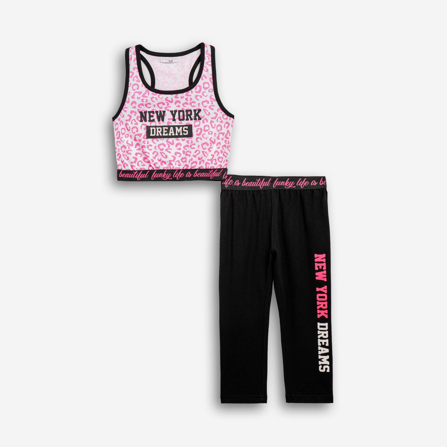 Σετ μπλούζα τοπ+κολαν κάπρι μεγάλο κορίτσι