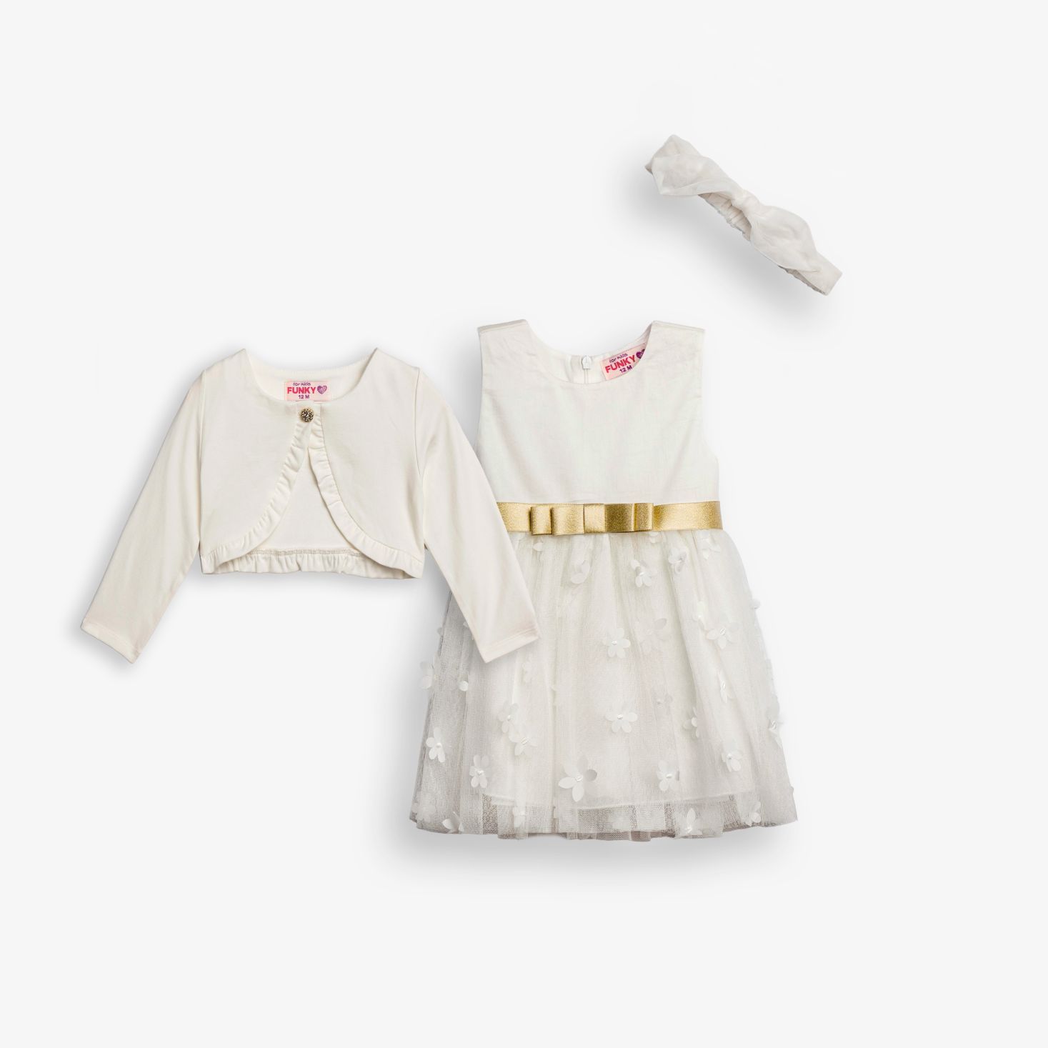 Σετ μπολερό+φόρεμα μηνών κορίτσι