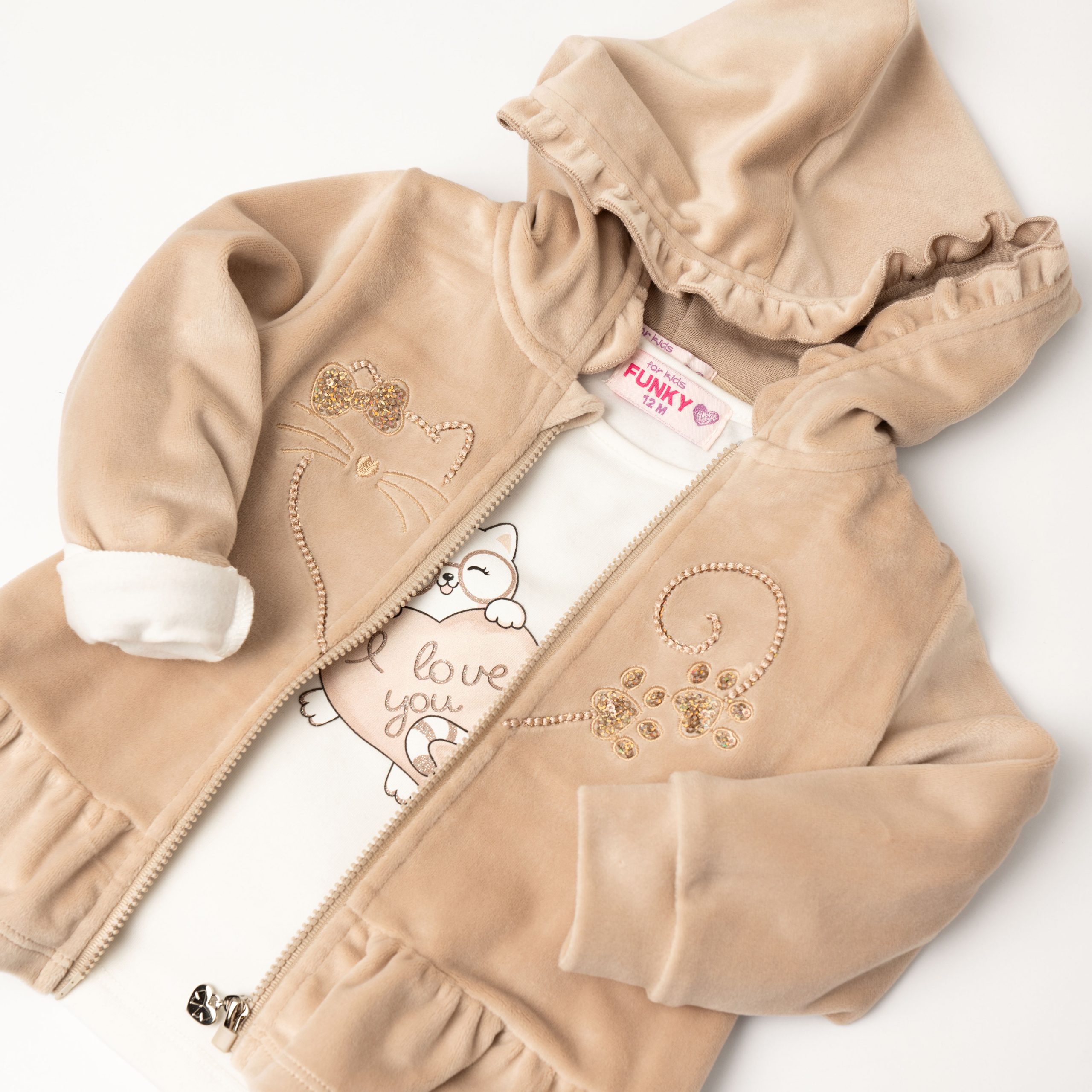 Σετ 3τμχ ζακέτα+μπλούζα+παντελόνι μηνών κορίτσι - Image 2